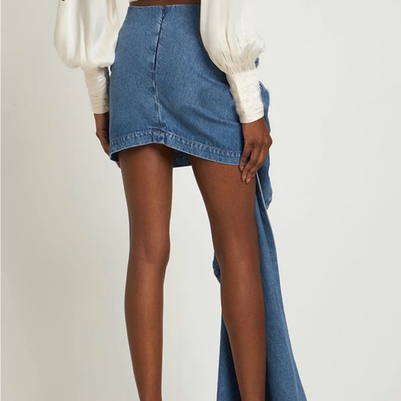 HIGH WAIST ROSE DRAPE DETAIL MINI SKIRT - Picture 4 of 7